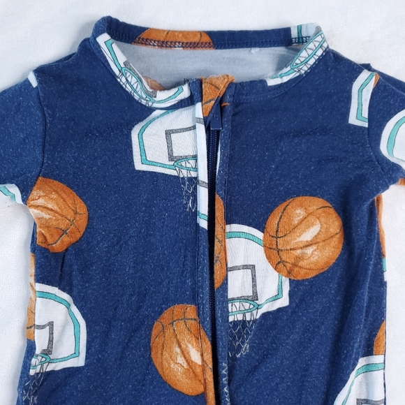 Posh Peanut Basketball Footed Sleepers Pajamas Footies Bamboo 3-6 Months - Picture 3 of 11